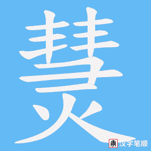 《熭》的笔顺动画写字动画演示